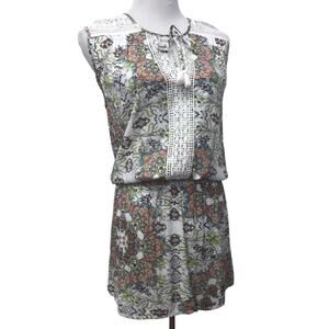 Luxe Apothetique Dress Womens Small Blouson Tassels Crochet Detail Lacy Look